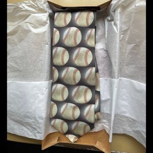Ralph Marlin Baseball Tie - Vintage over 25 years old and new in box.